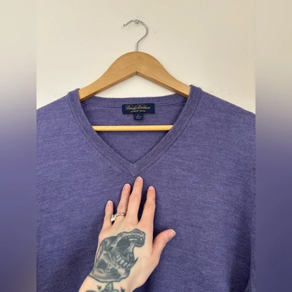 Brooks Brothers 100% Saxxon Wool Knit Pullover